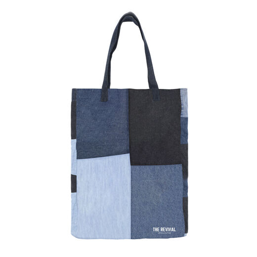 Large patchwork denim tote bag by The Revival
